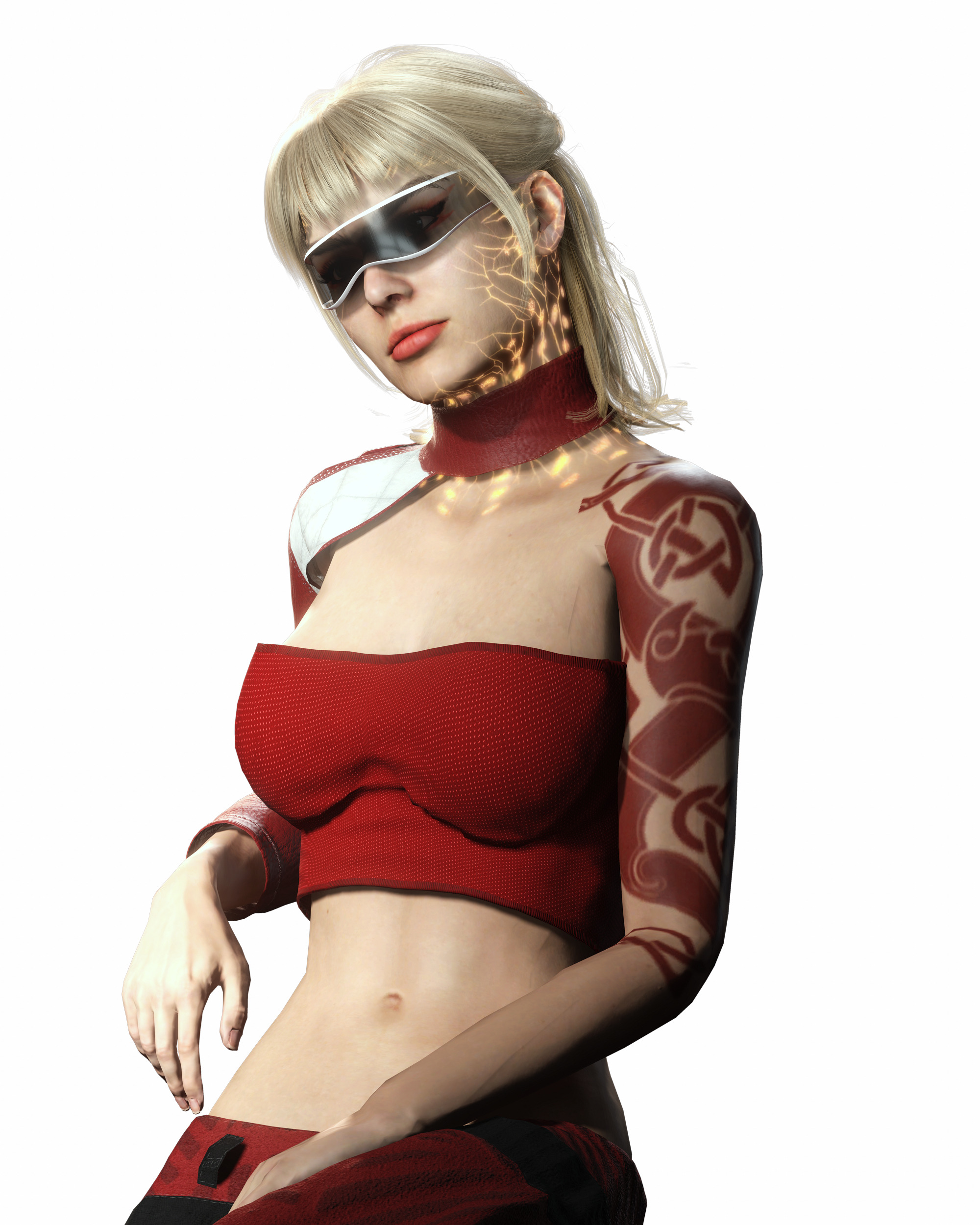 Ayla Crimson Stylized Sci Fi Female Character Low-poly 3D model_19