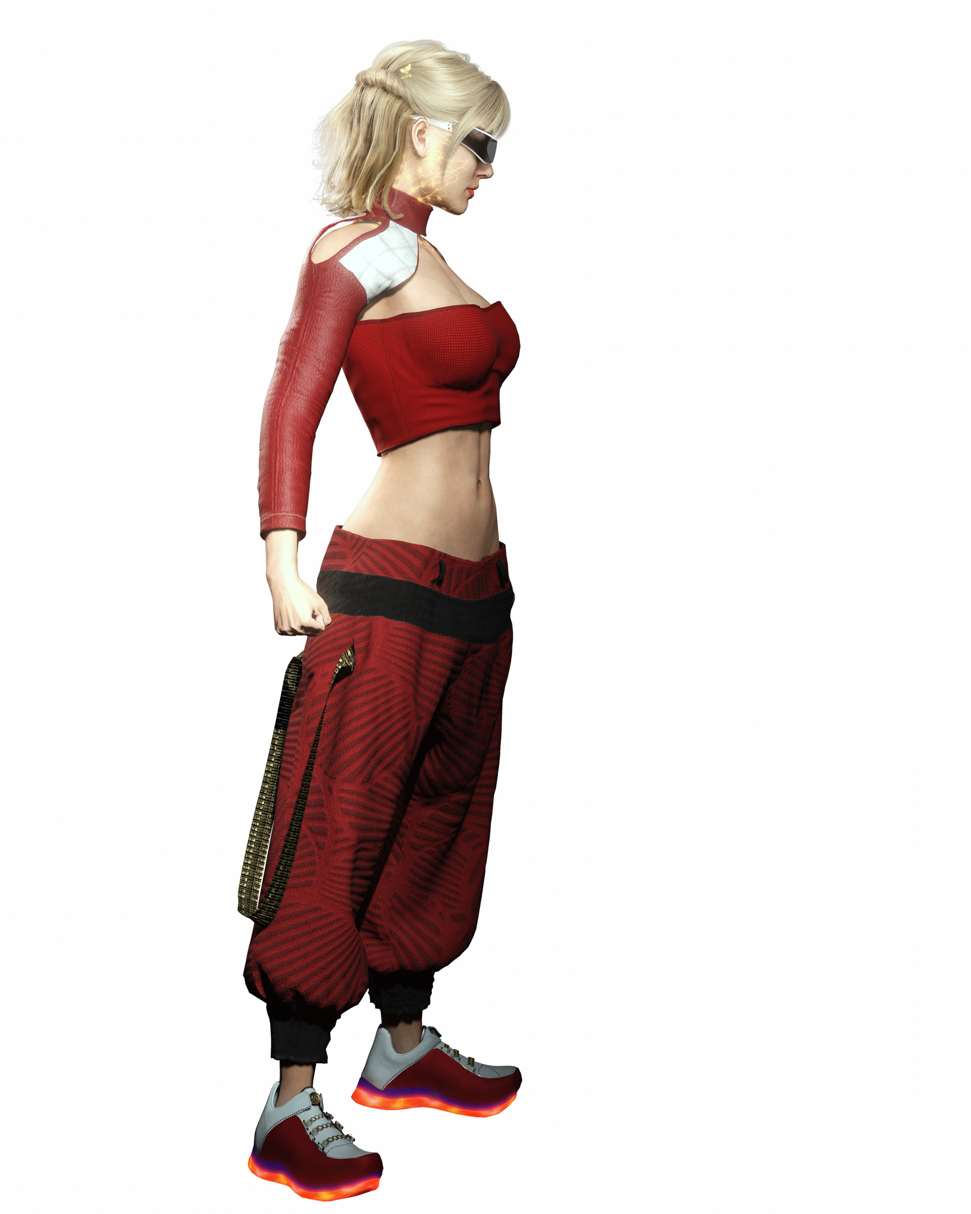 Ayla Crimson Stylized Sci Fi Female Character Low-poly 3D model_16
