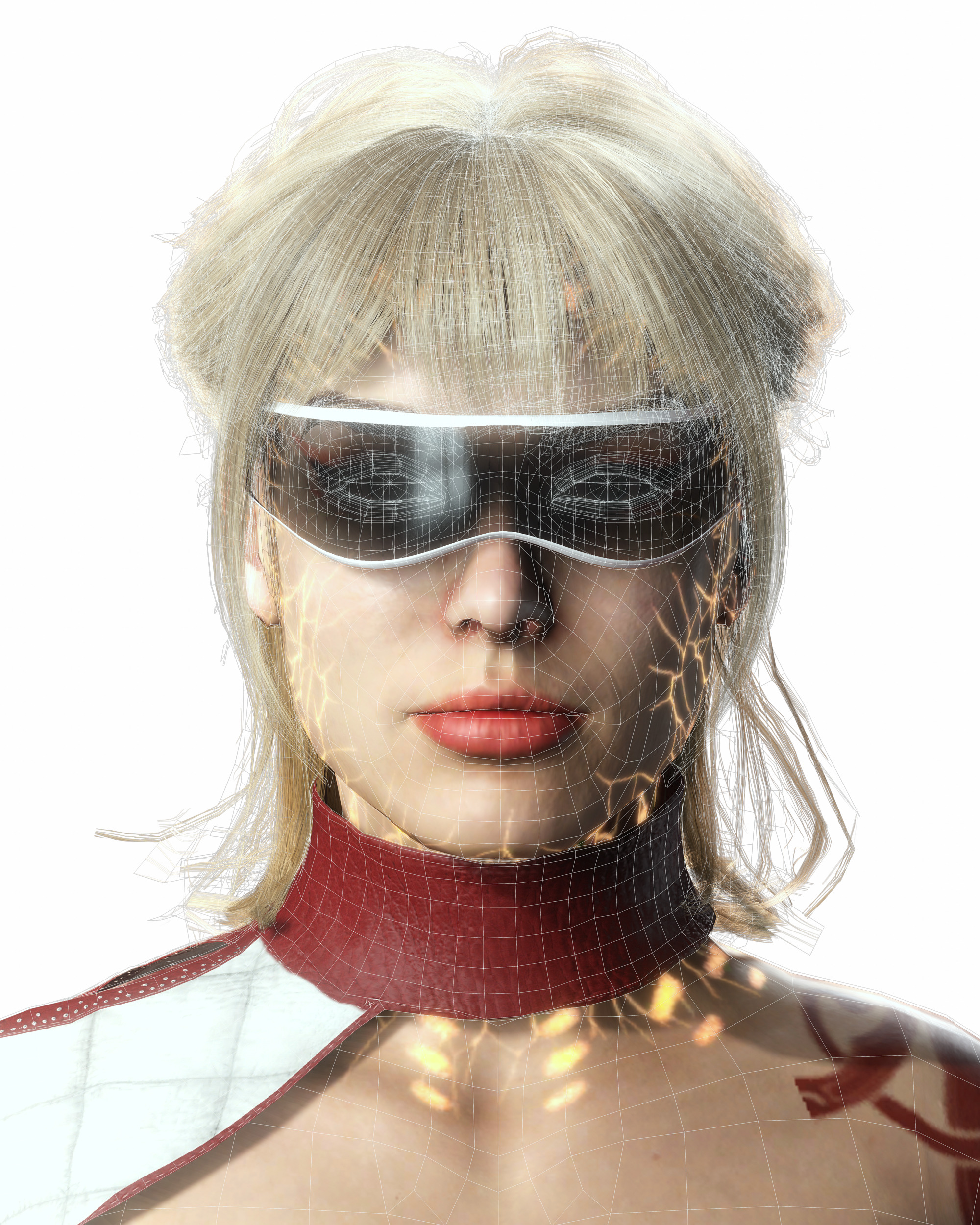 Ayla Crimson Stylized Sci Fi Female Character Low-poly 3D model_21