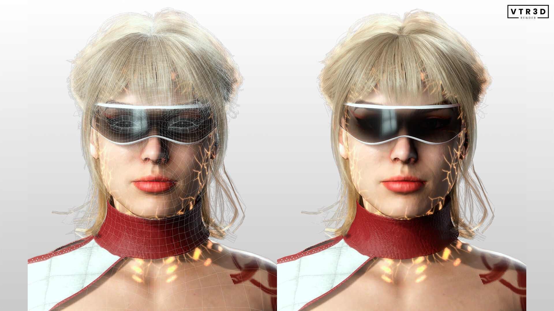 Ayla Crimson Stylized Sci Fi Female Character Low-poly 3D model_5