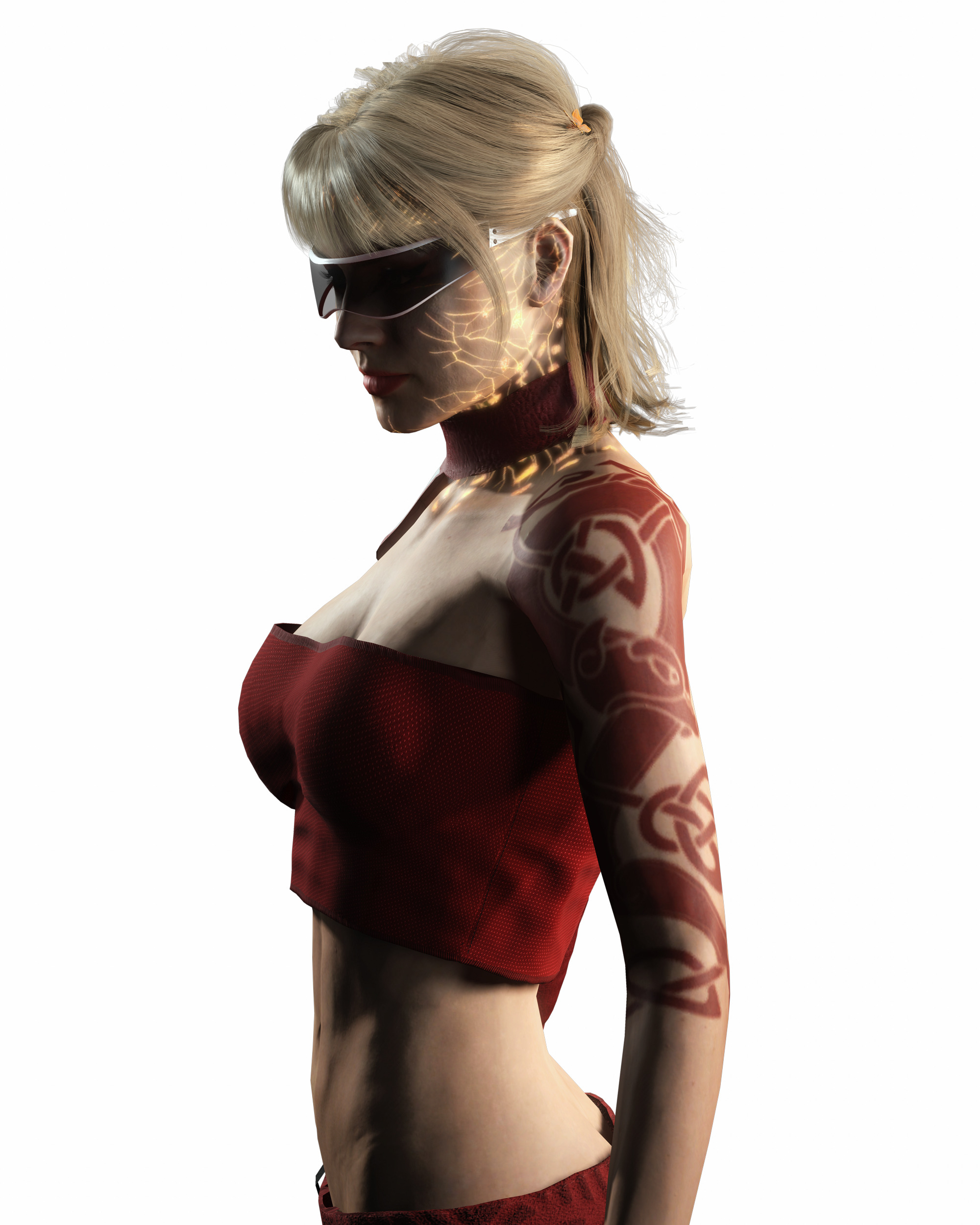 Ayla Crimson Stylized Sci Fi Female Character Low-poly 3D model_9