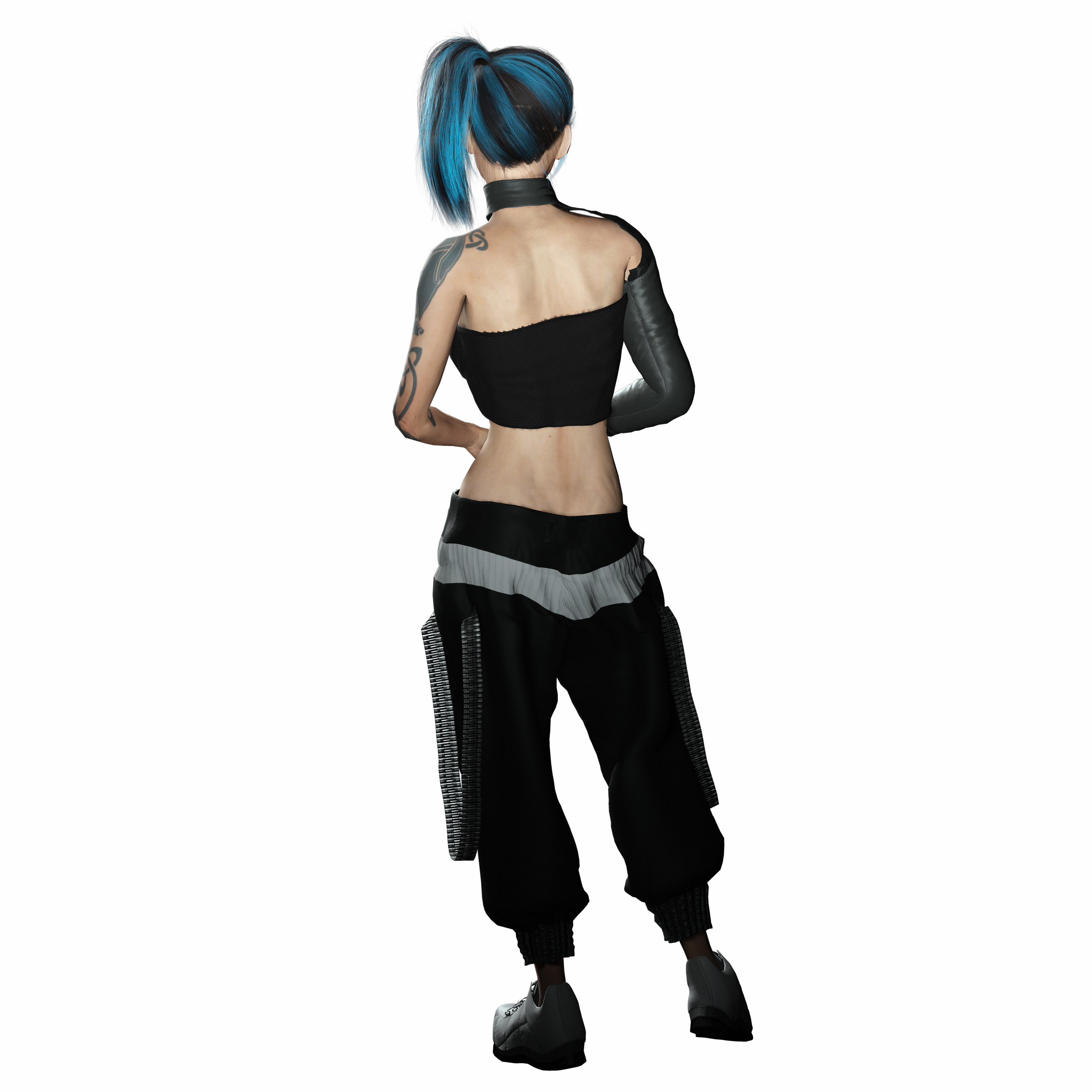 Nova X Stylized Sci Fi Cyberpunk Girl Character Low-poly 3D model_15