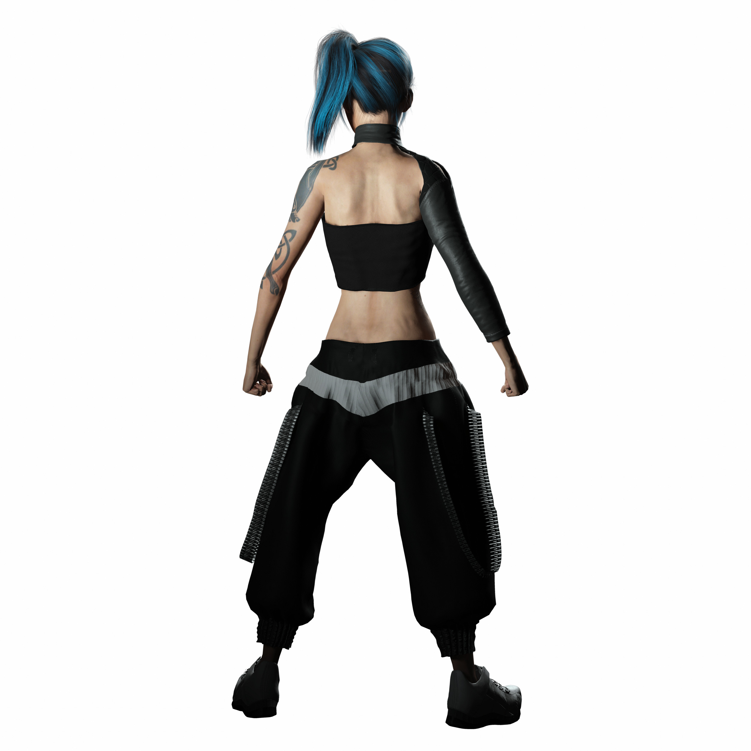 Nova X Stylized Sci Fi Cyberpunk Girl Character Low-poly 3D model_12