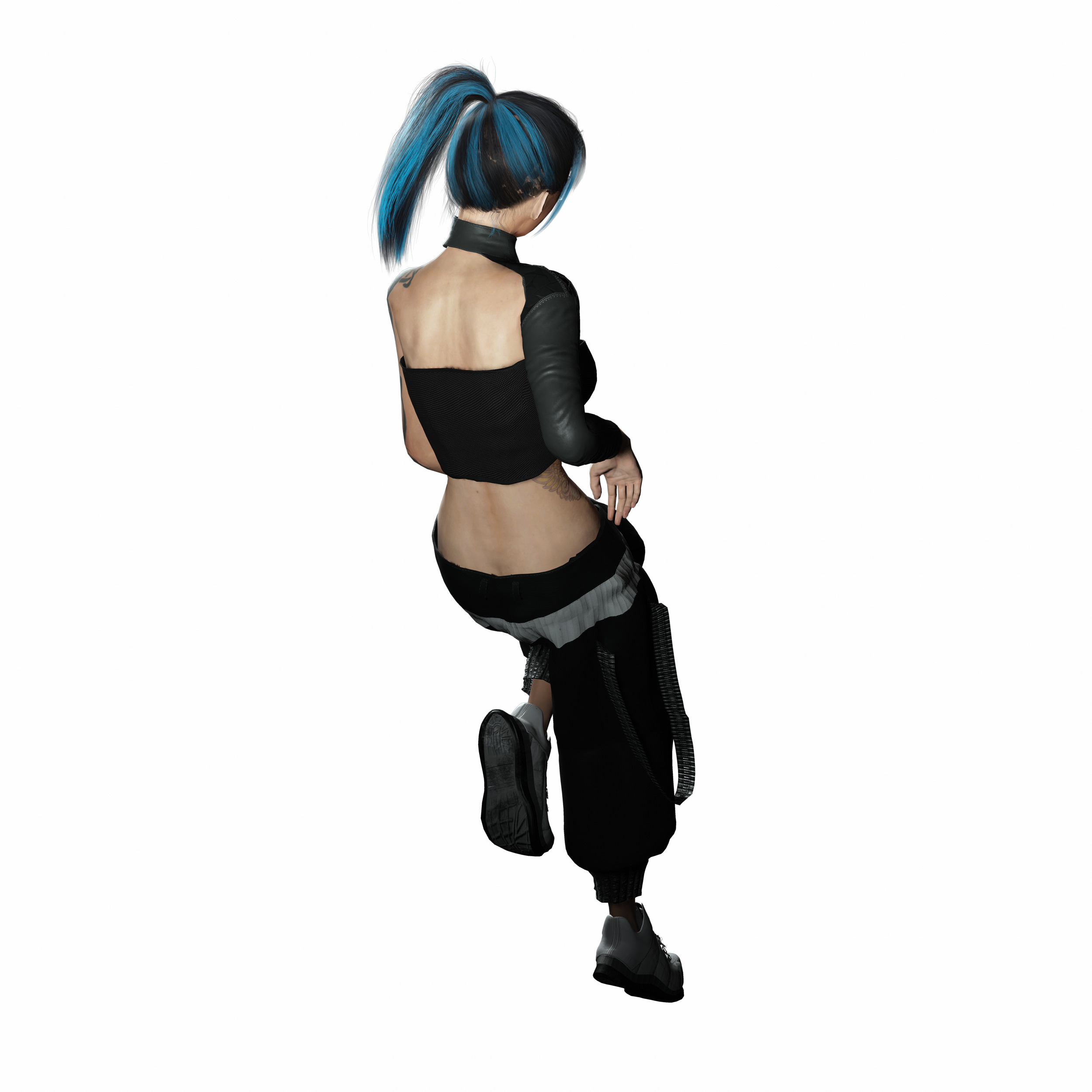 Nova X Stylized Sci Fi Cyberpunk Girl Character Low-poly 3D model_19