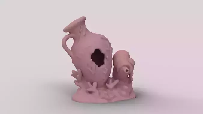 Ancient Amphora Aquarium Decoration 3D print model
