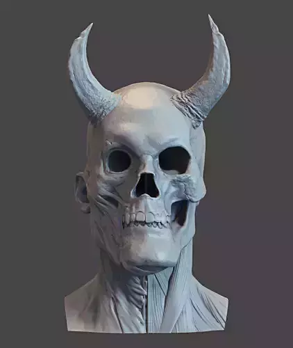Horned Skull 3D print model