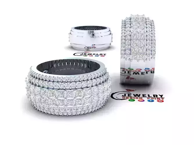 Custom Princess Cut Diamond Band - Eternity Diamond Ring