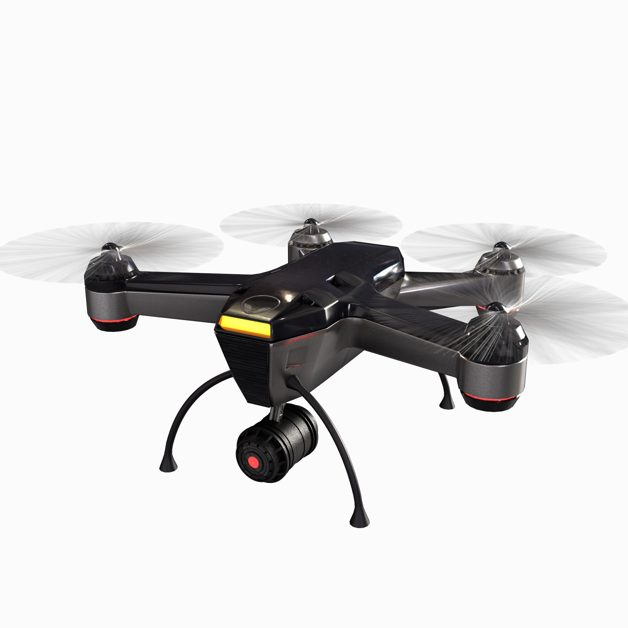 Tactical Drone Low-poly 3D model_4