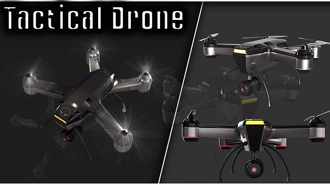 Tactical Drone Low-poly 3D model