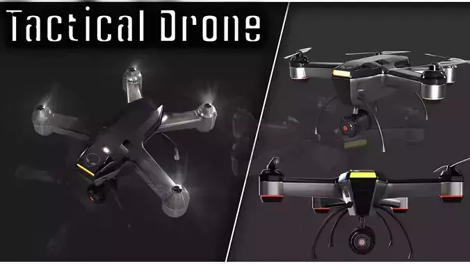 Tactical Drone Low-poly 3D model Tactical Drone Low-poly 3D model