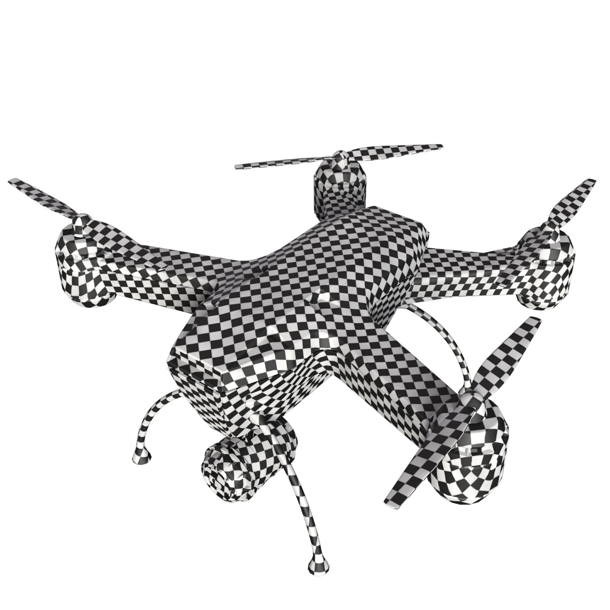 Tactical Drone Low-poly 3D model_8