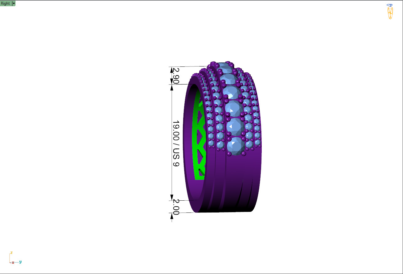 Custom Round Cut Diamond Band - Round Eternity Diamond Ring  3D print model_8