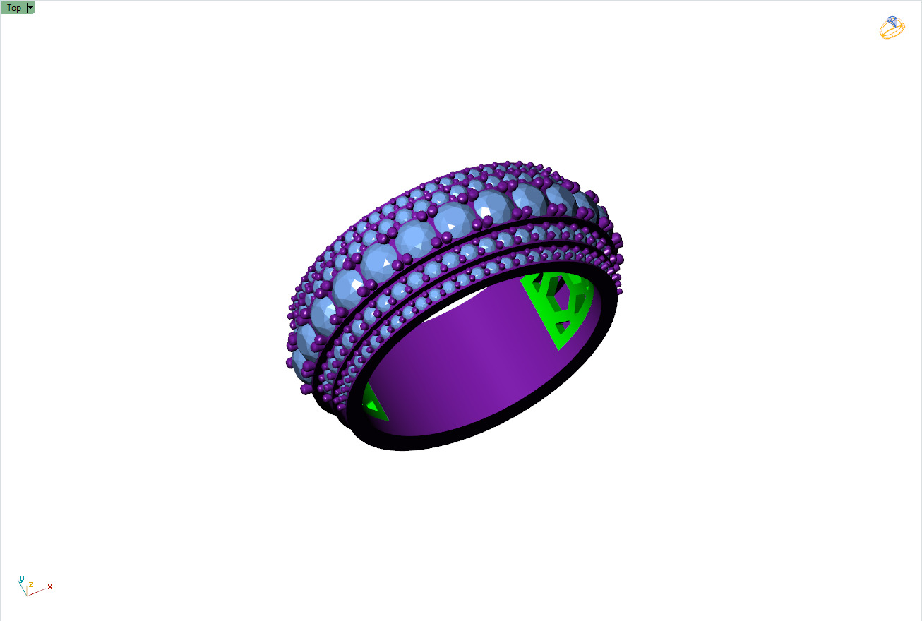 Custom Round Cut Diamond Band - Round Eternity Diamond Ring  3D print model_7