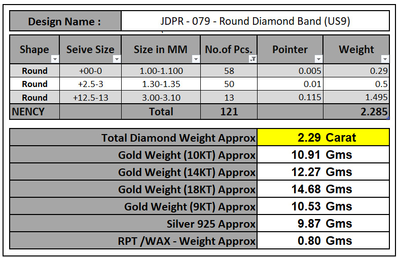 Custom Round Cut Diamond Band - Round Eternity Diamond Ring  3D print model_15