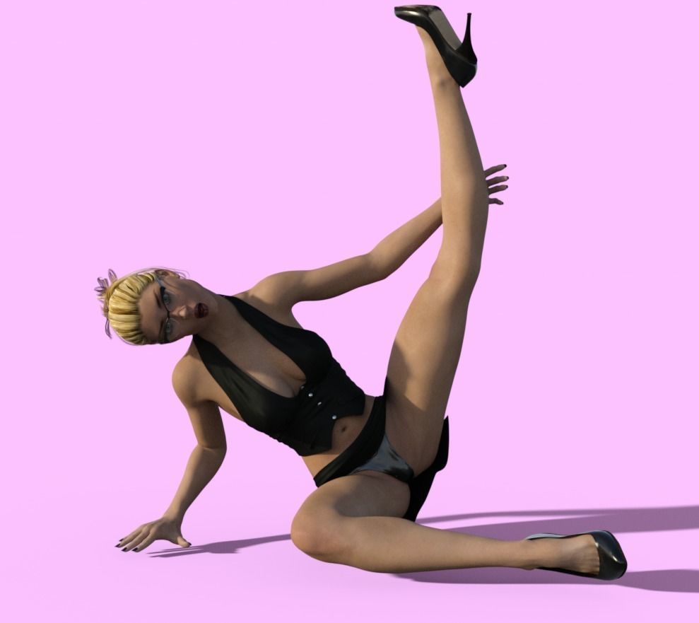 female model seductive Low-poly 3D model_2
