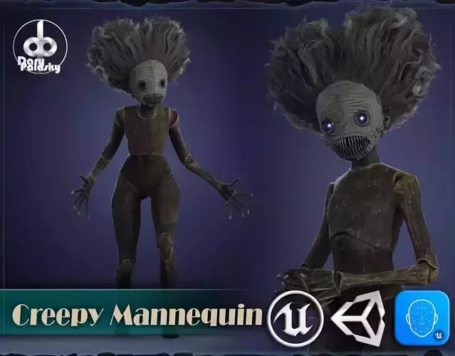 Creepy Mannequin Low-poly 3D model