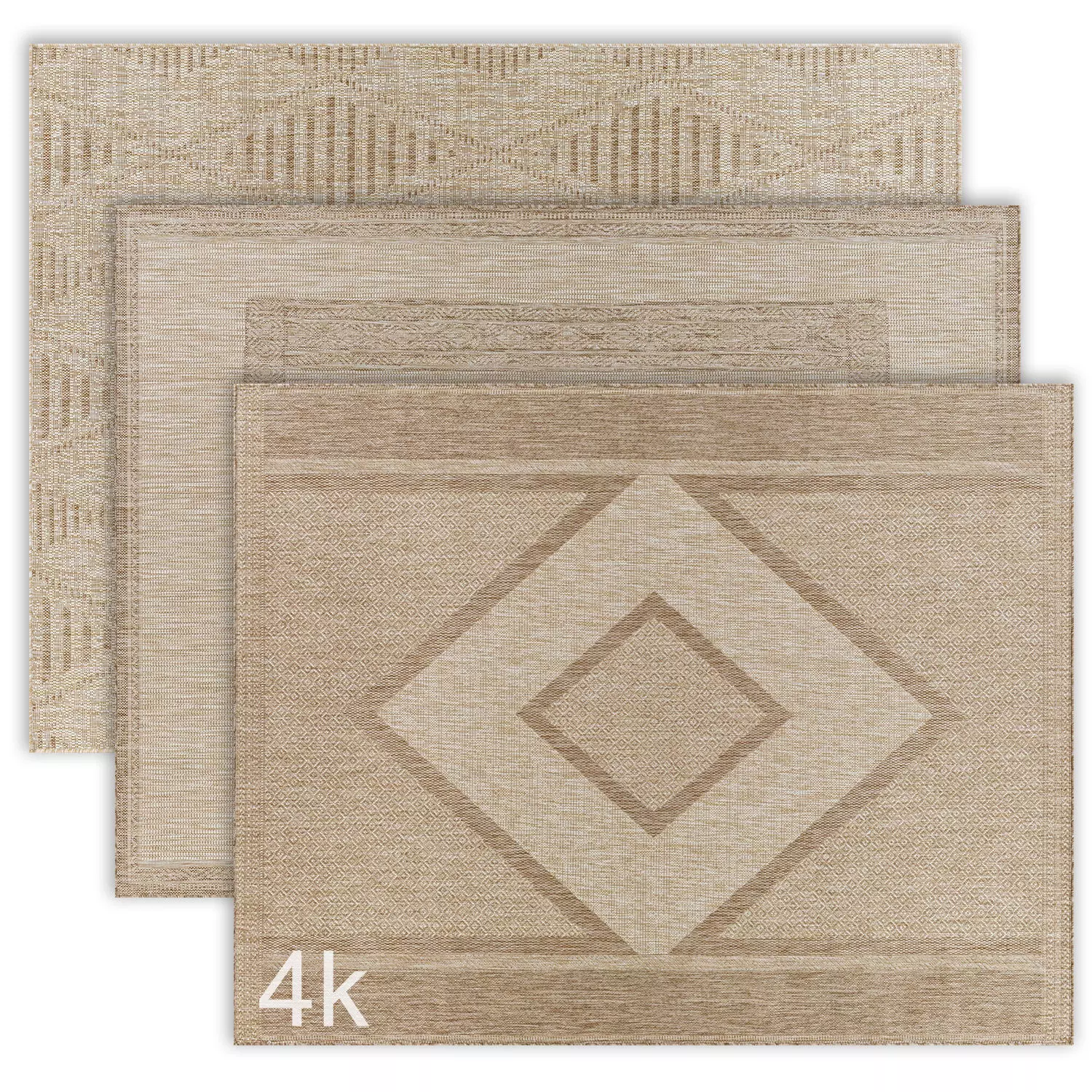 Carpet set 31 - Bundle - 3 Geometrical Jute Rugs 3D model_0