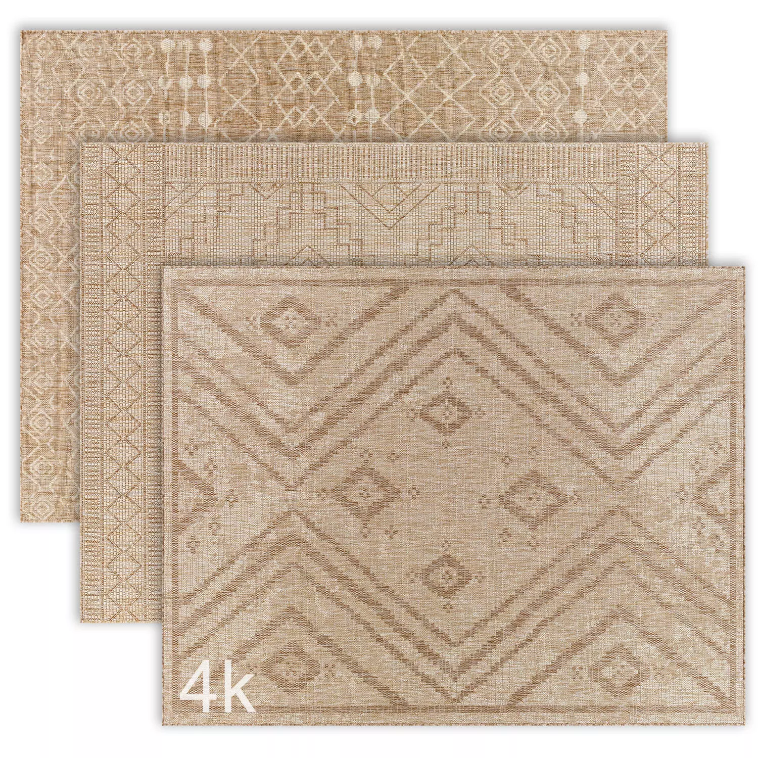 Carpet set 28 - Bundle - 3 Geometrical Jute Rugs 3D model_0