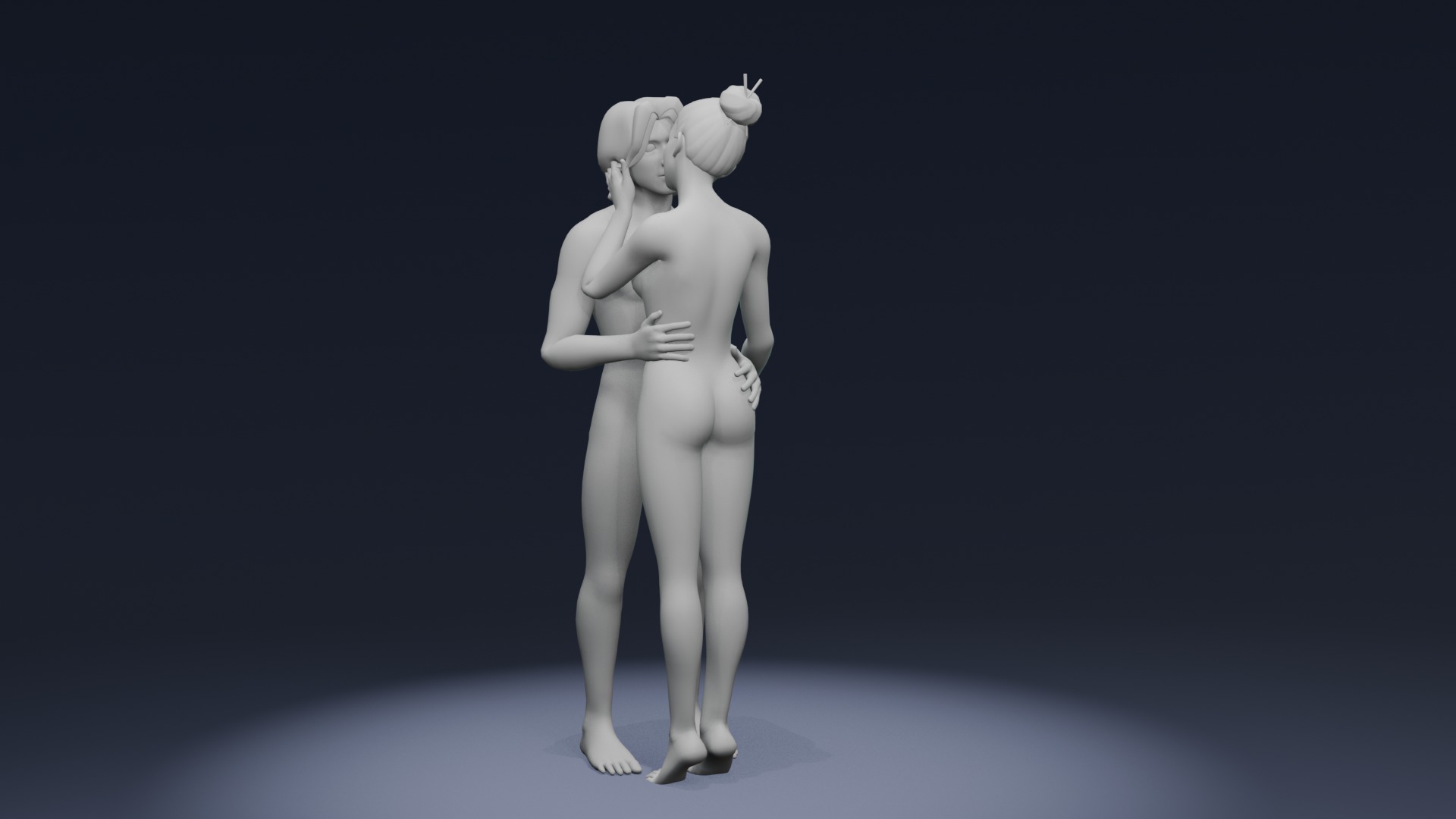 Cartoon Male and Female Body Base Mesh Rigged with IK FK Switch 3D Model Collection_8
