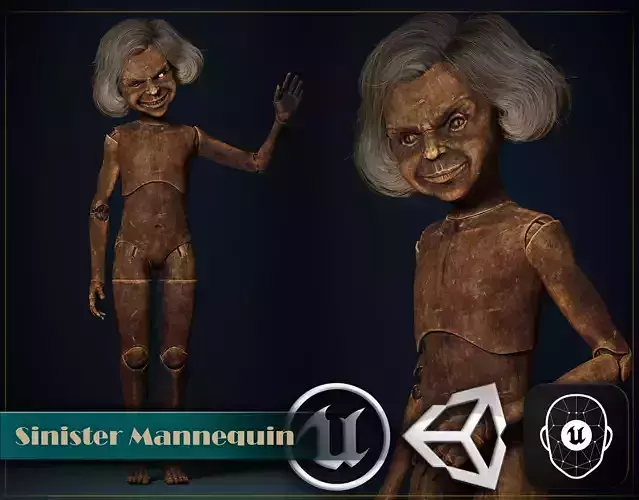 Sinister Mannequin Low-poly 3D model
