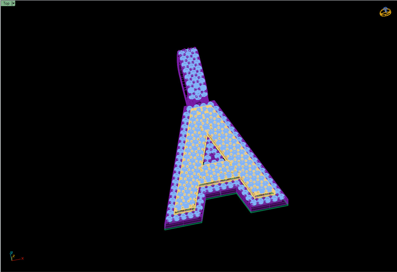 Custom Initial A Letter Diamond Pendant A to Z Alphabet Necklace 3D print model_13