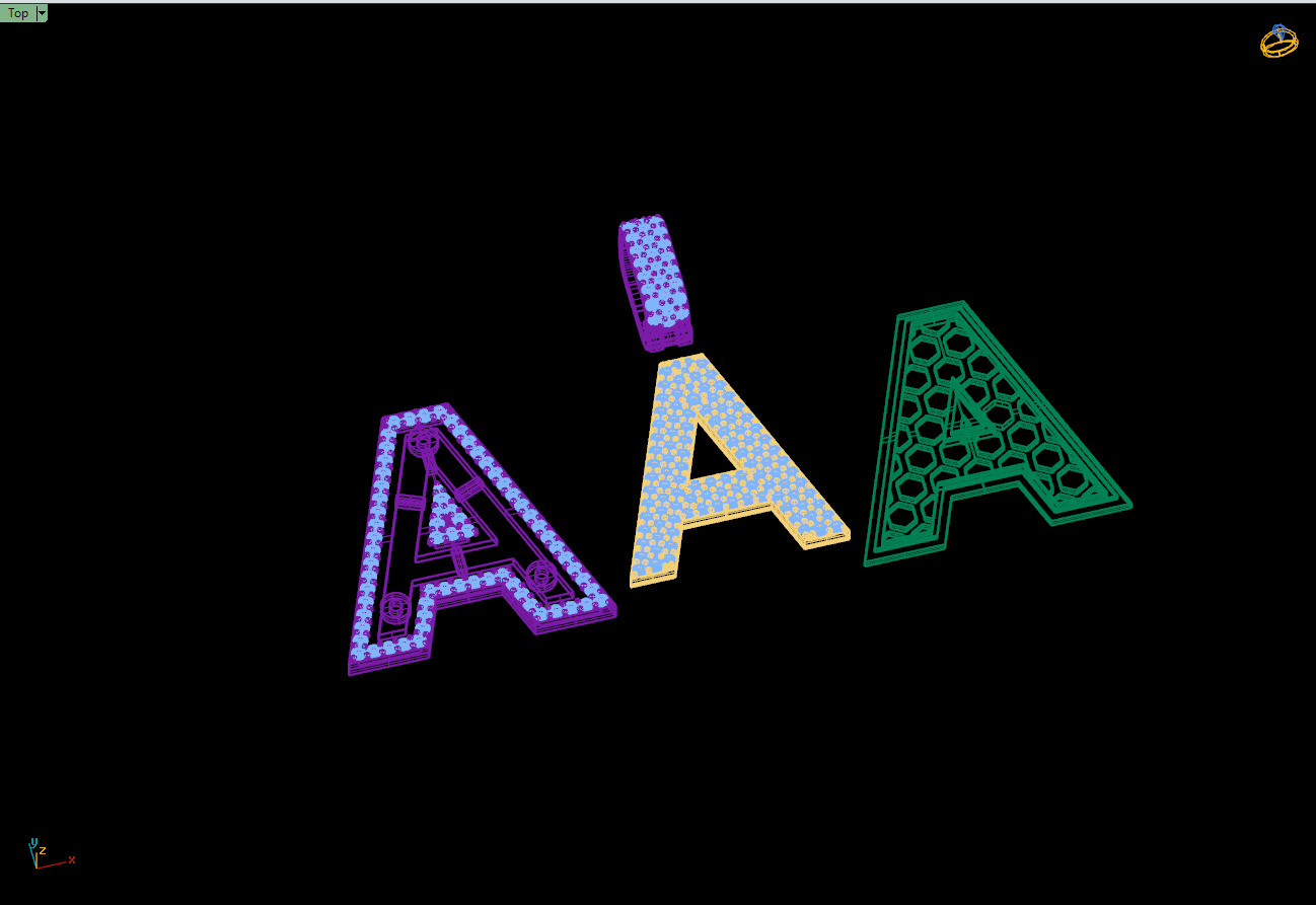 Custom Initial A Letter Diamond Pendant A to Z Alphabet Necklace 3D print model_15