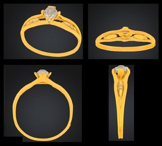 Diamond Engagement Ring Low-poly 3D model_1