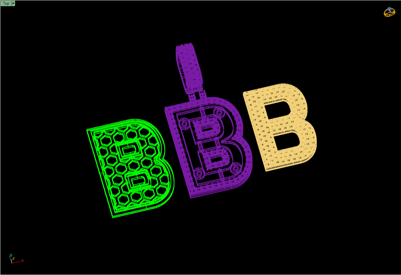 Custom Initial B Letter Diamond Pendant A to Z Alphabet Necklace 3D print model_15