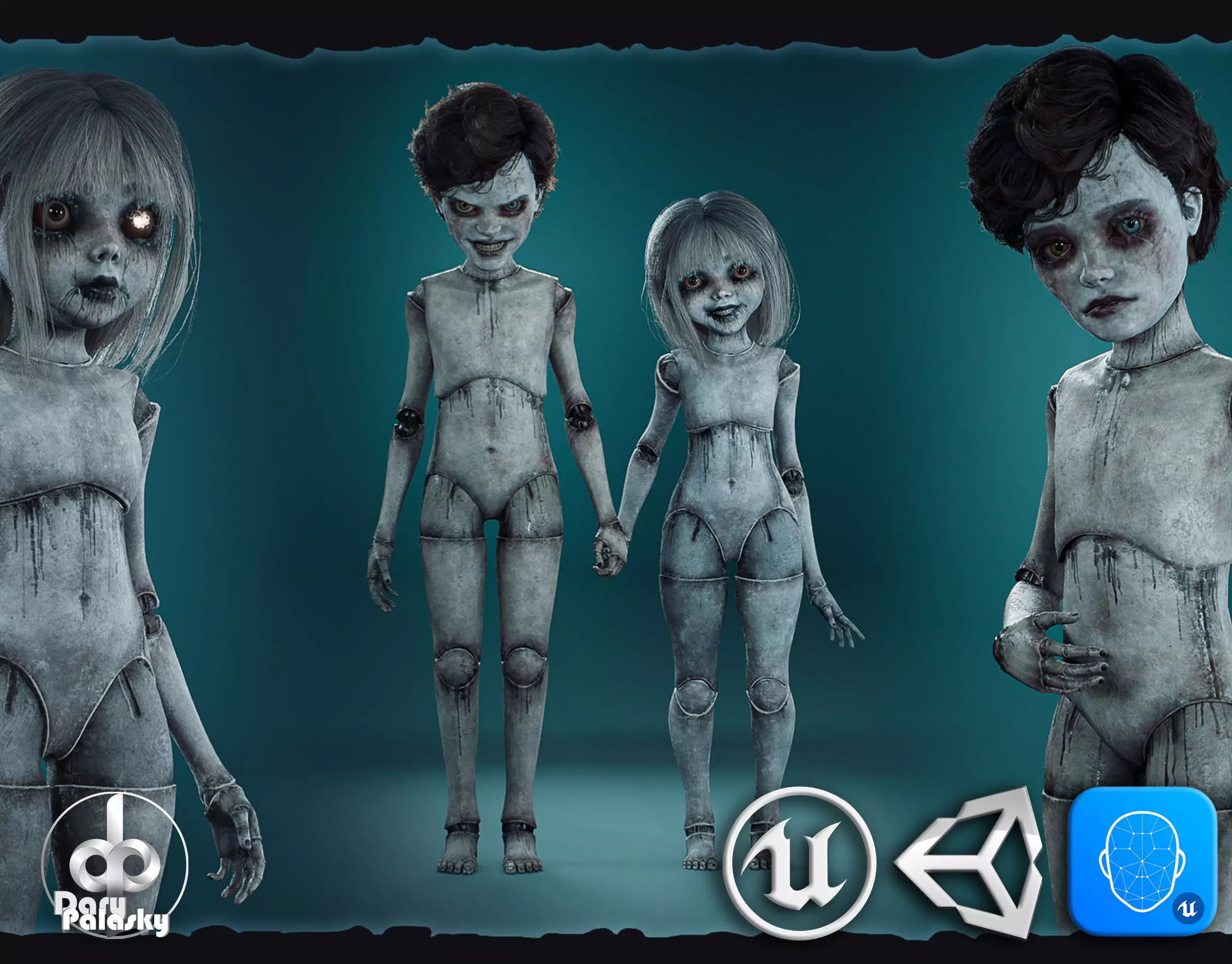 Porcelain mannequins 3D Model Collection_0