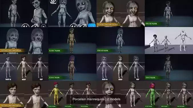 Porcelain mannequins