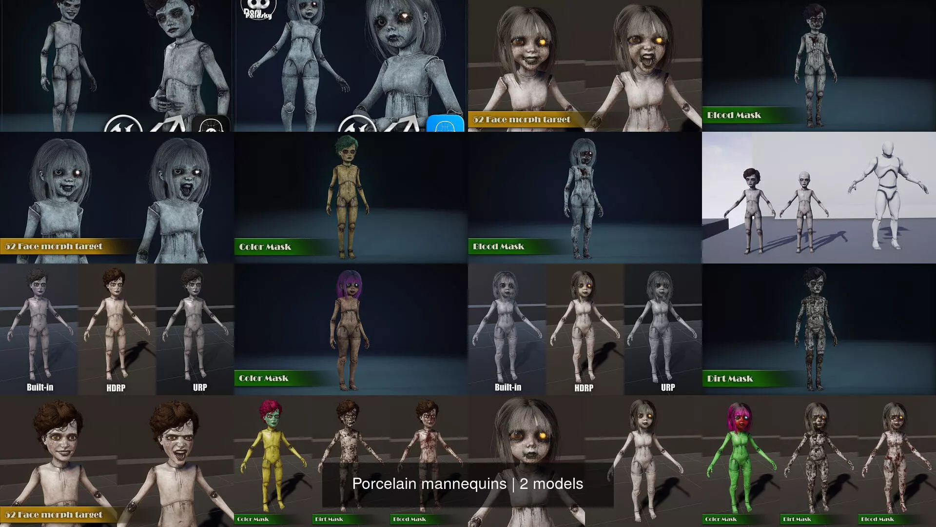 Porcelain mannequins 3D Model Collection_3