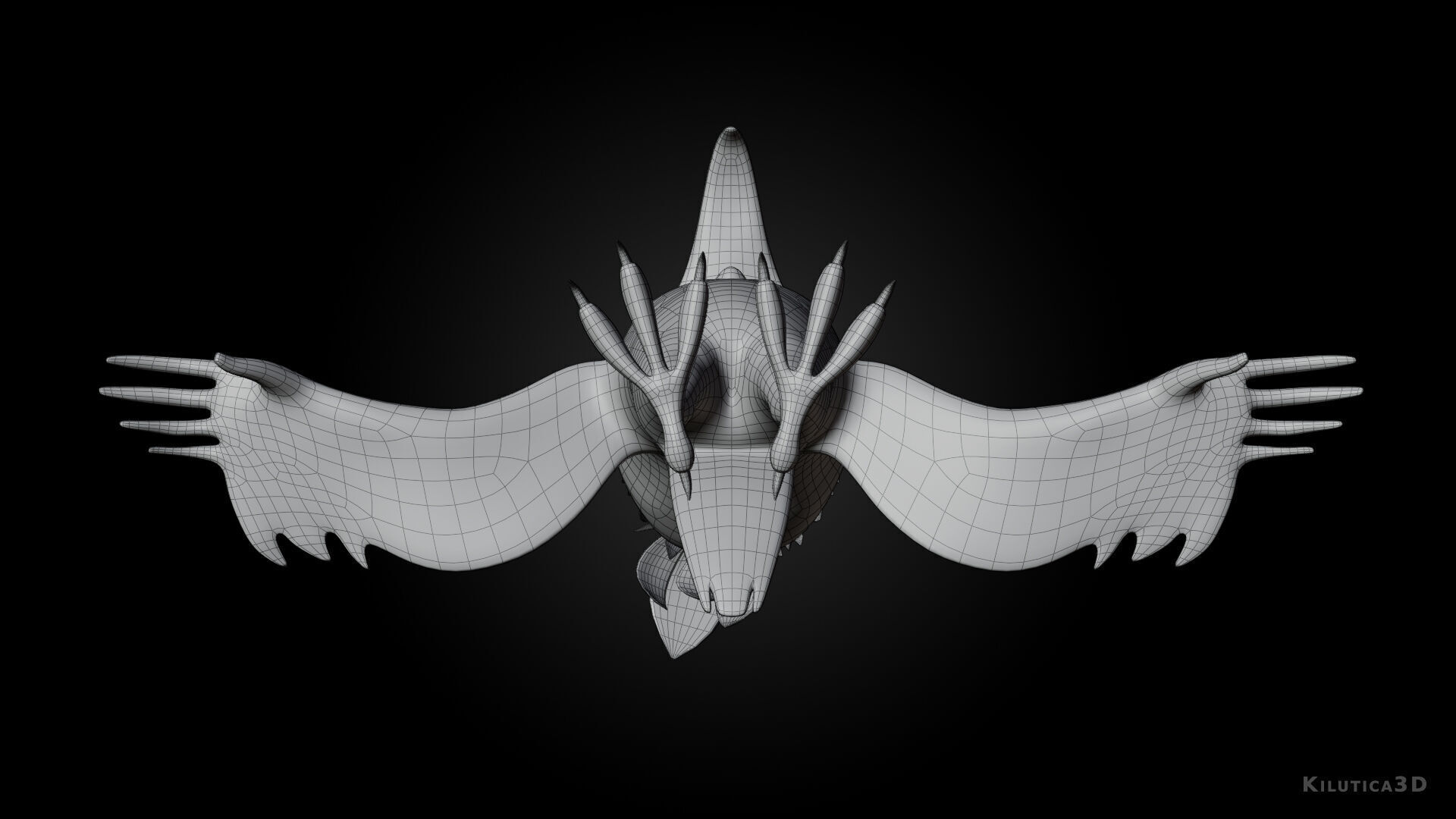 Chibi Crow - 3D Black - Rigged Cartoon Bird Low-poly 3D model_14