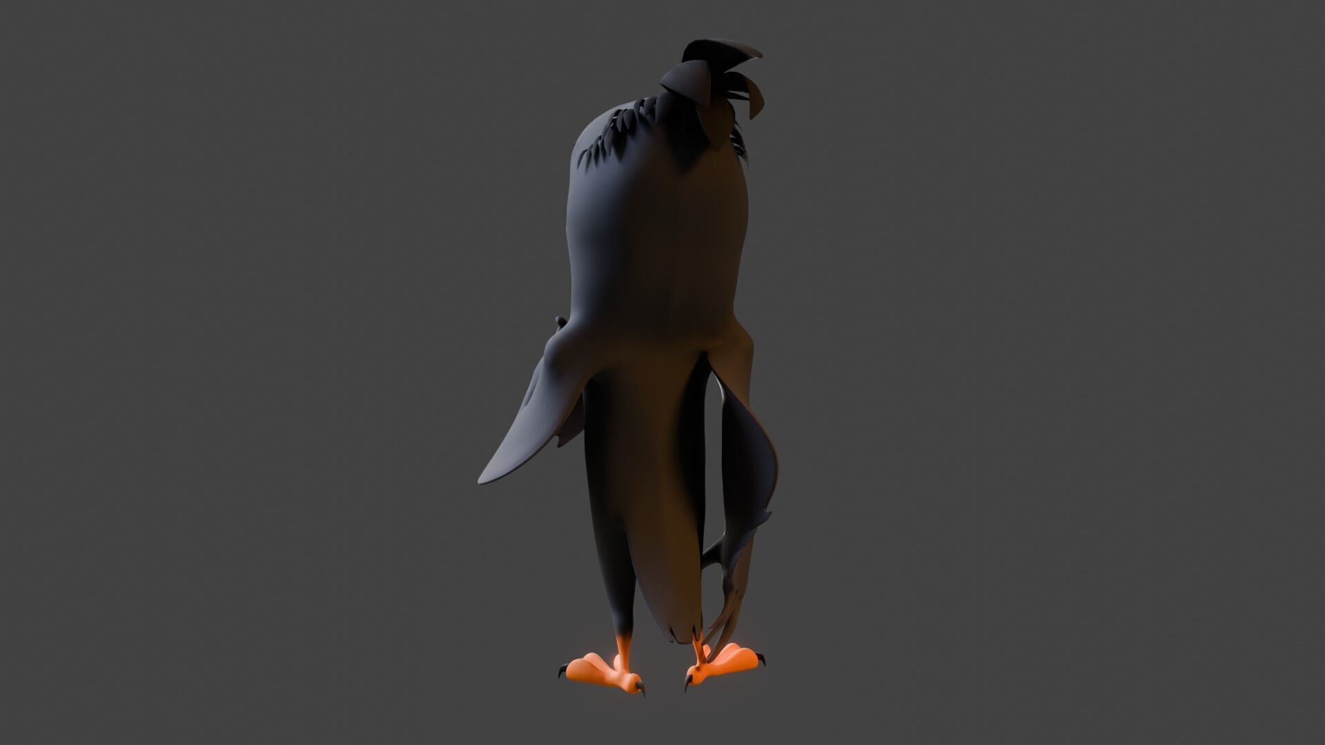 Chibi Crow - 3D Black - Rigged Cartoon Bird Low-poly 3D model_27