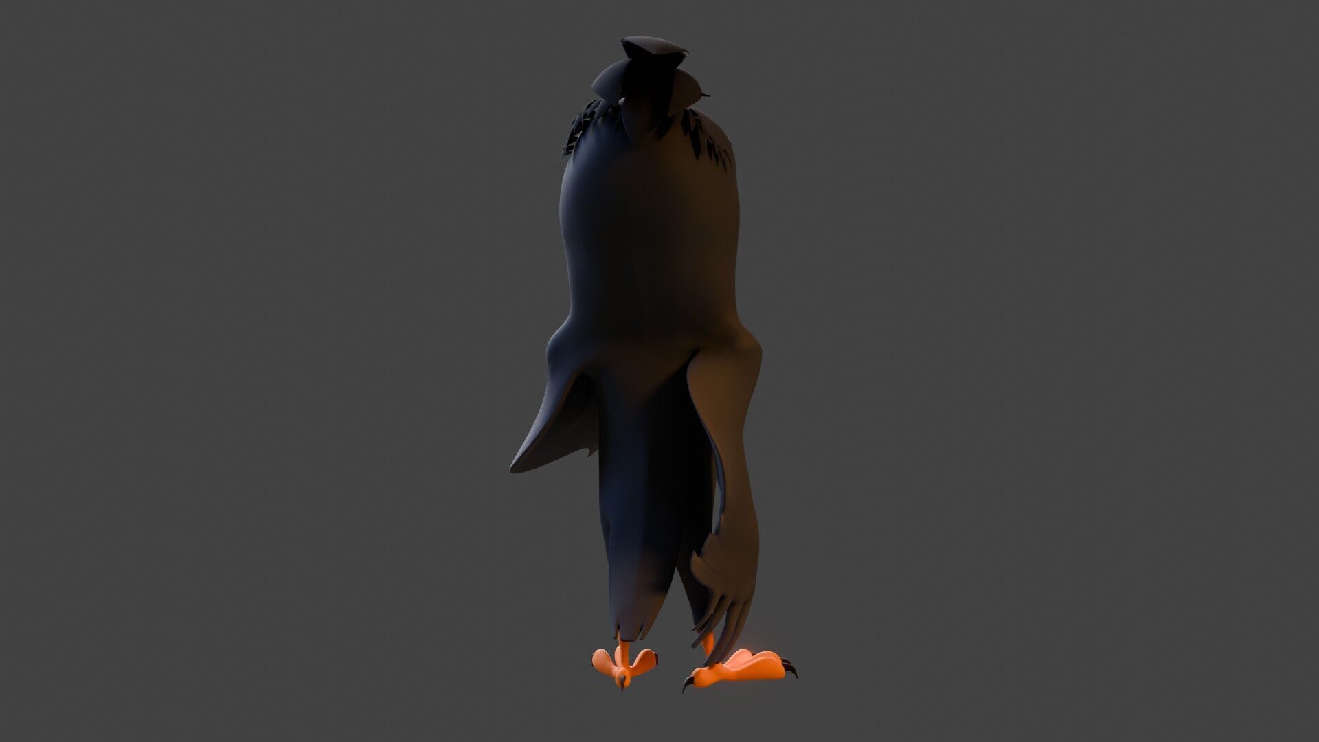 Chibi Crow - 3D Black - Rigged Cartoon Bird Low-poly 3D model_25