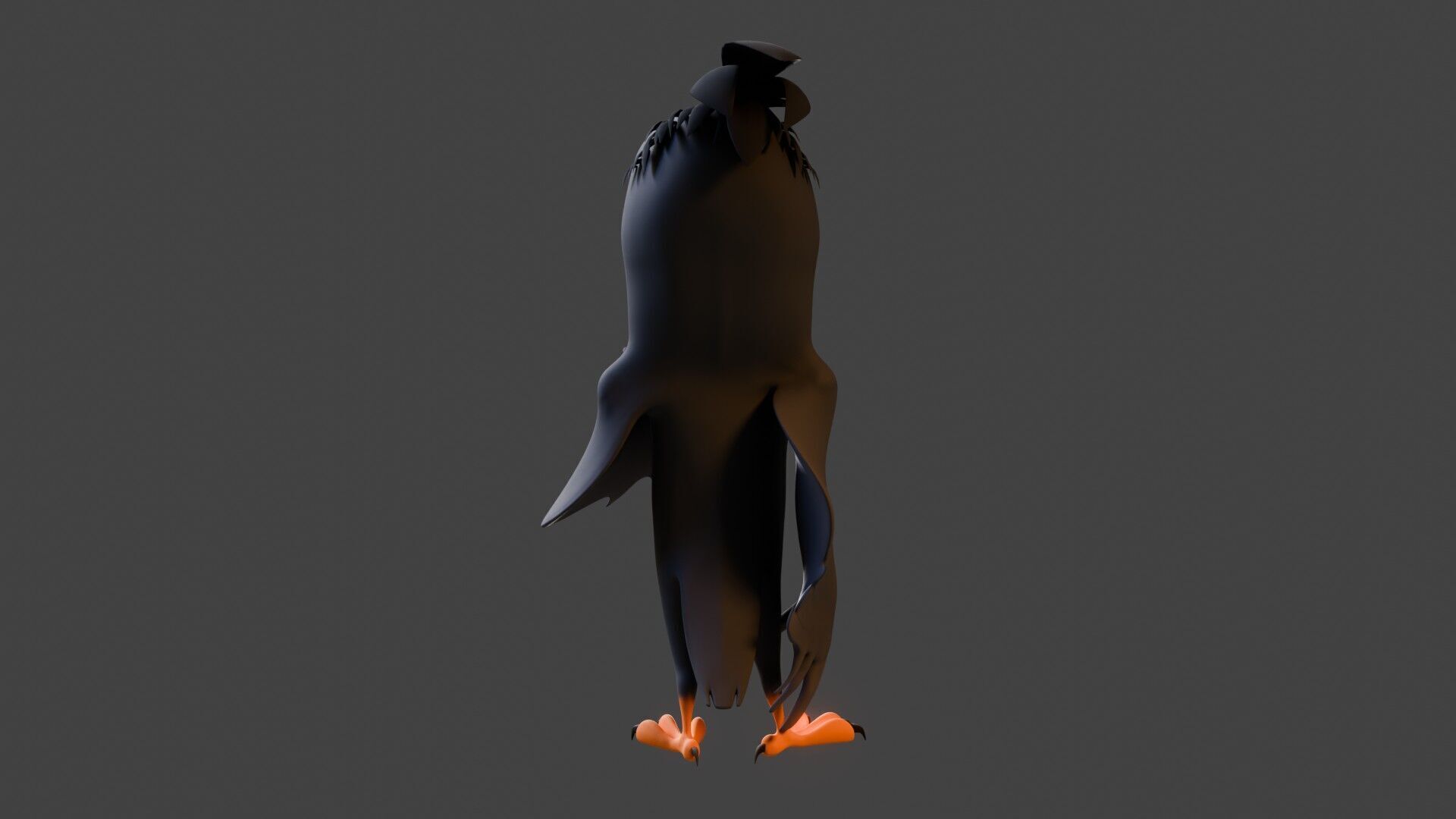 Chibi Crow - 3D Black - Rigged Cartoon Bird Low-poly 3D model_26