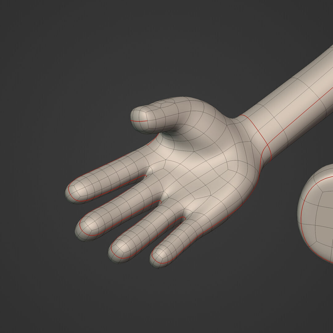 Cartoon Character - Stickman - Man - Boy - Chibi - Base Mesh Low-poly 3D model_20