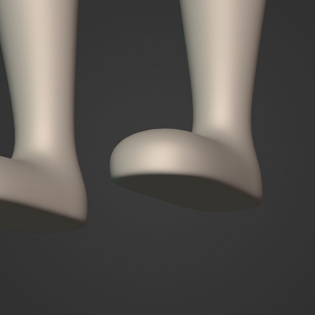 Cartoon Character - Stickman - Man - Boy - Chibi - Base Mesh Low-poly 3D model_21