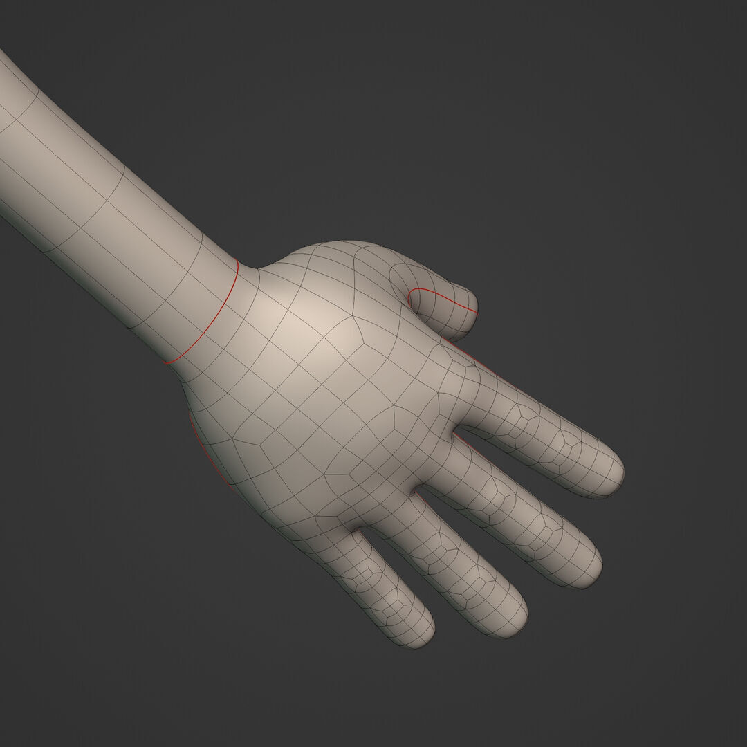 Cartoon Character - Stickman - Man - Boy - Chibi - Base Mesh Low-poly 3D model_18