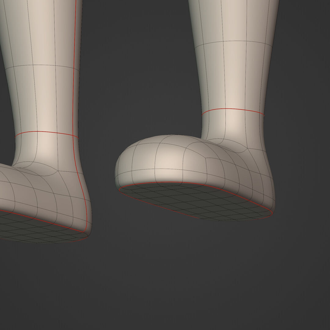 Cartoon Character - Stickman - Man - Boy - Chibi - Base Mesh Low-poly 3D model_22