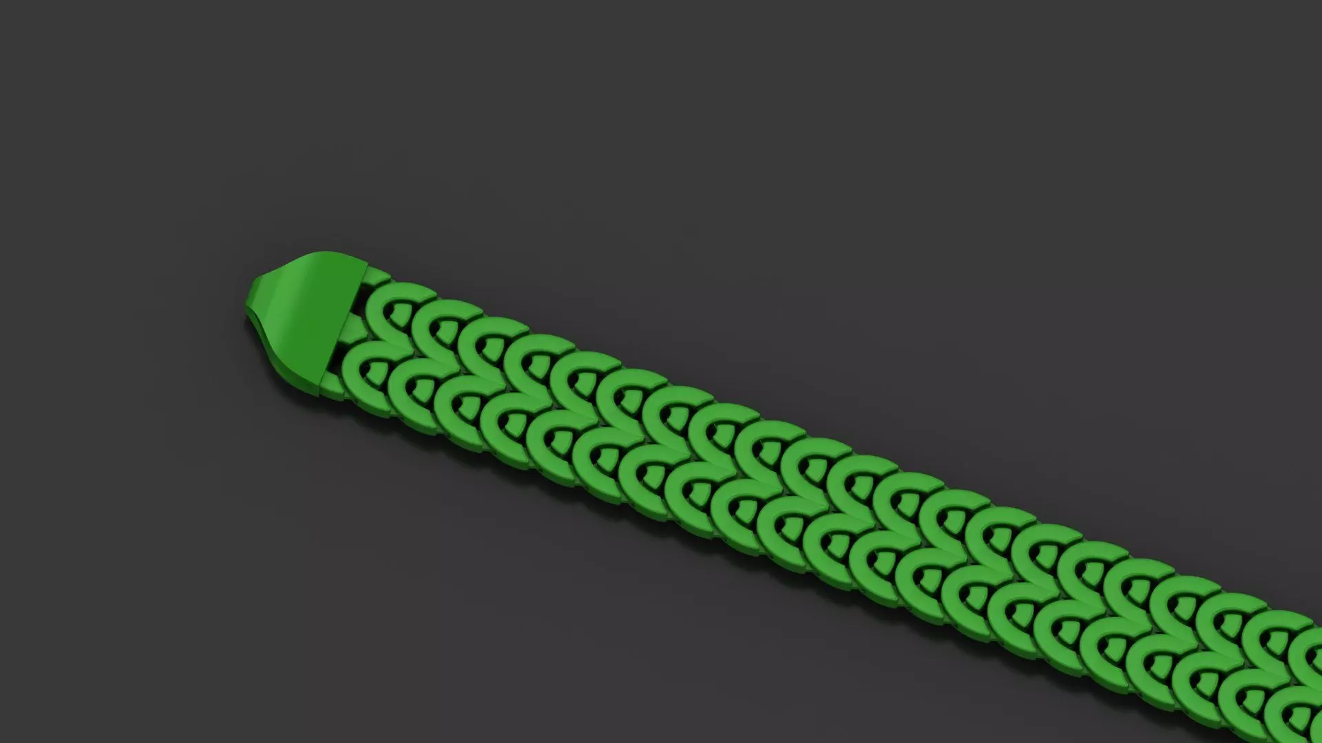 8mm 2 Line Oval Cuban Bracelet Strick Type for All Metal  3D print model_0