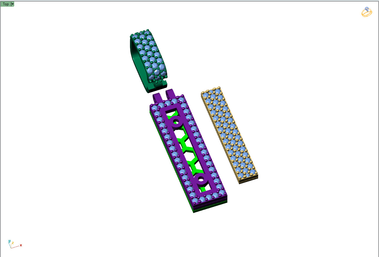 Custom Initial I Letter Diamond Pendant A to Z Alphabet Necklace 3D print model_10