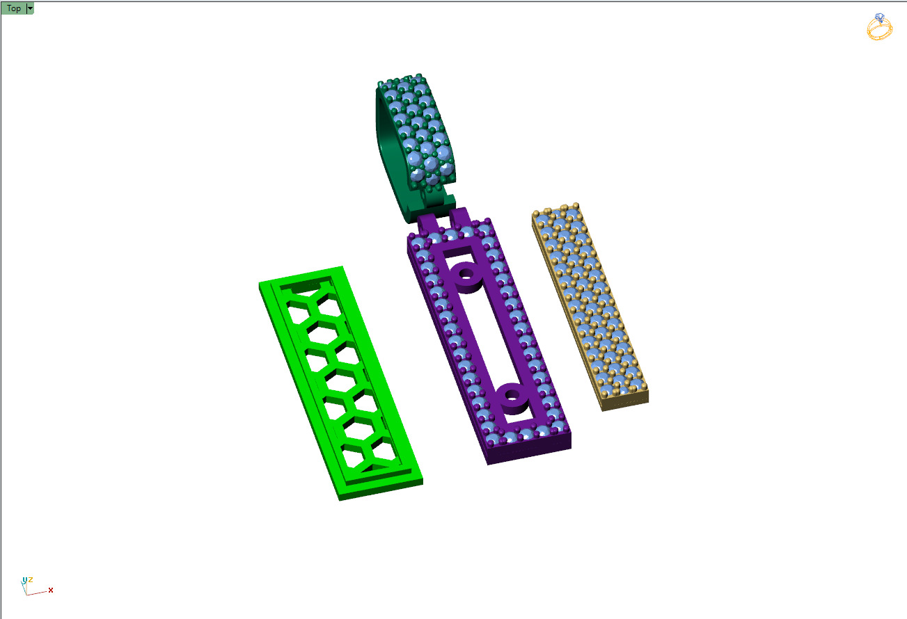 Custom Initial I Letter Diamond Pendant A to Z Alphabet Necklace 3D print model_12