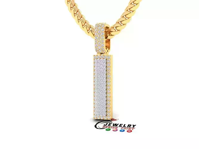 Custom Initial I Letter Diamond Pendant A to Z Alphabet Necklace 3D print model