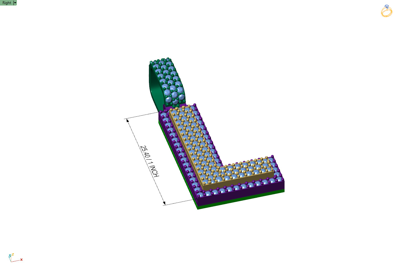 Custom Initial L Letter Diamond Pendant A to Z Alphabet Necklace 3D print model_8