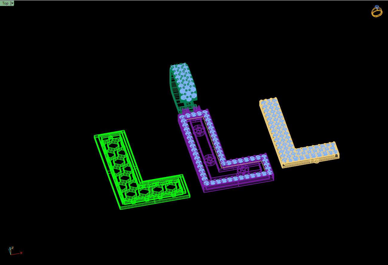 Custom Initial L Letter Diamond Pendant A to Z Alphabet Necklace 3D print model_16