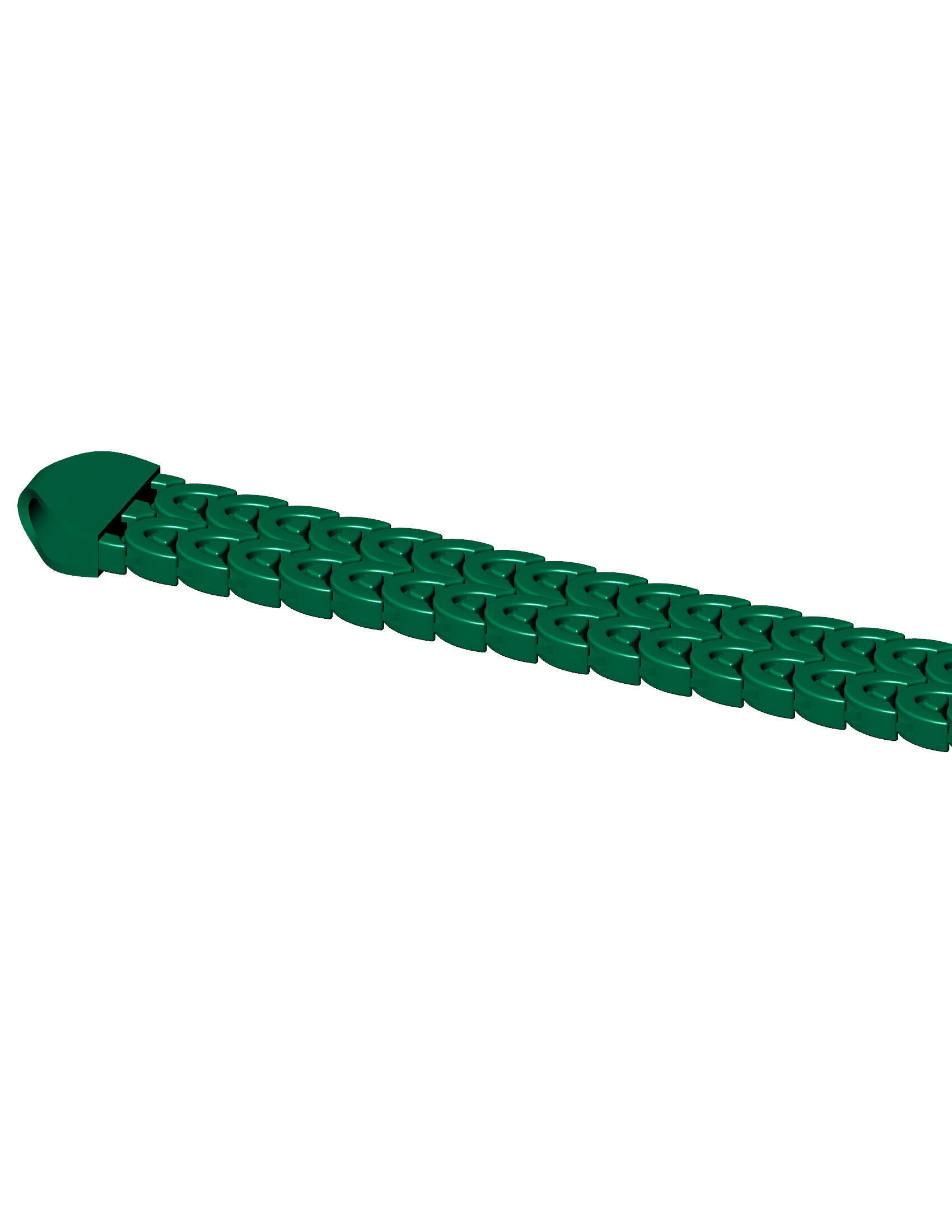 11mm 2 Line Oval Cuban Bracelet Strick Type for All Metal 3D print model_3