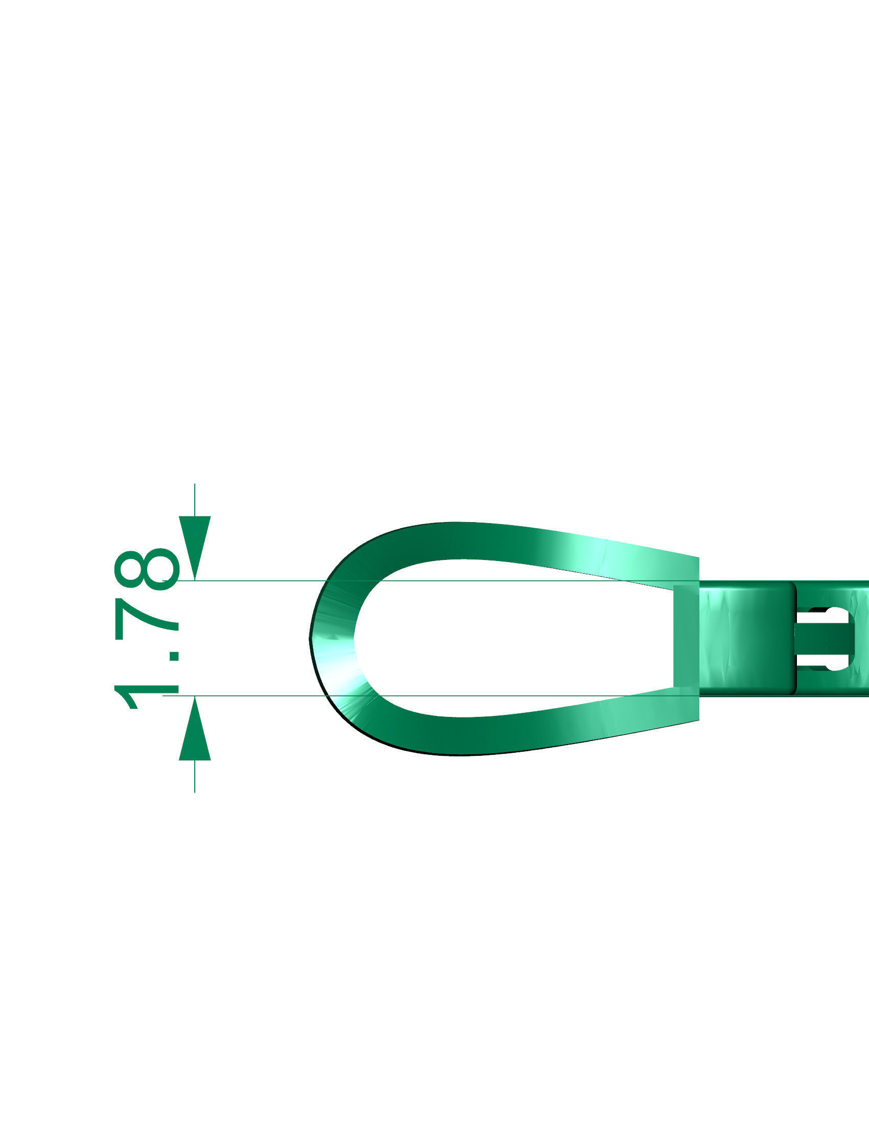 5 Size 2 Line Oval Cuban Bracelet Strick Type for All Metal 3D Model Collection_5