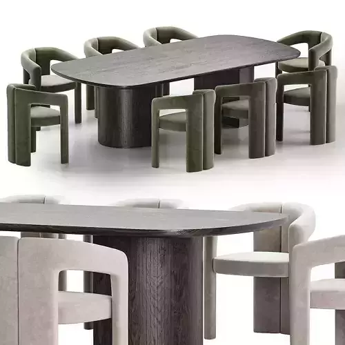 Dudet Chair and moon table