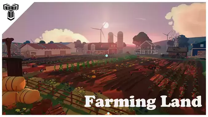 Farming Land -  Low-poly 3D model