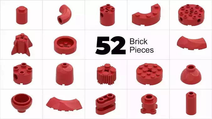 TwindBricks3D - 52 Bricks Round collection